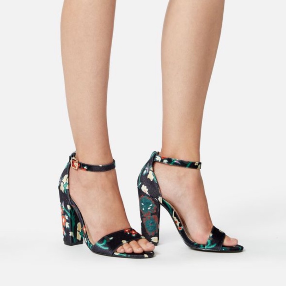 JustFab Floral Lena Heeled Sandal